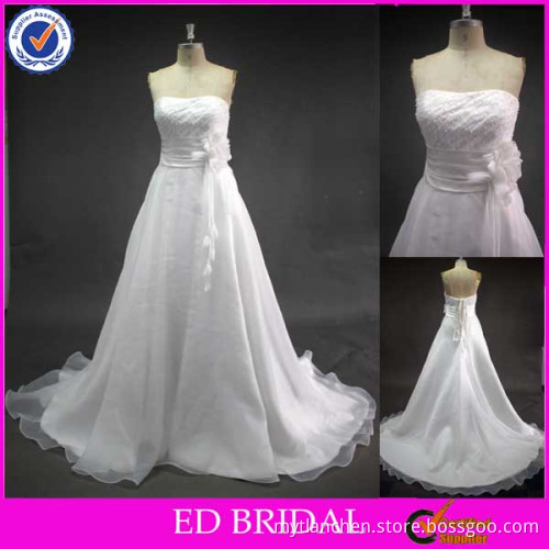 LN167 Alibaba reliable supplier pearl beaded a line organza wholesale cheap wedding dress